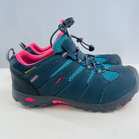 Keen Waterproof Hiking Trail Shoes Athletic Comfort Walking Blue Pink 5‎ - Picture 6 of 10